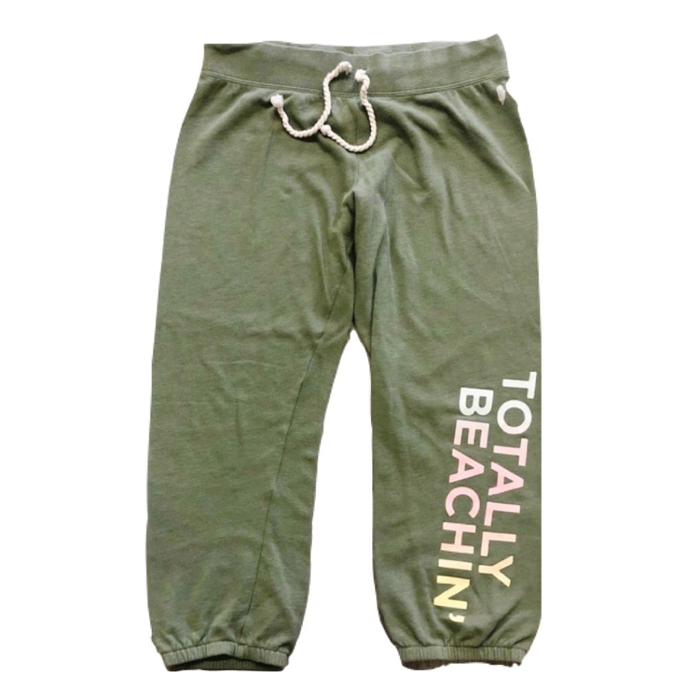 Victoria's Secret Cropped Joggers Green Beachin'